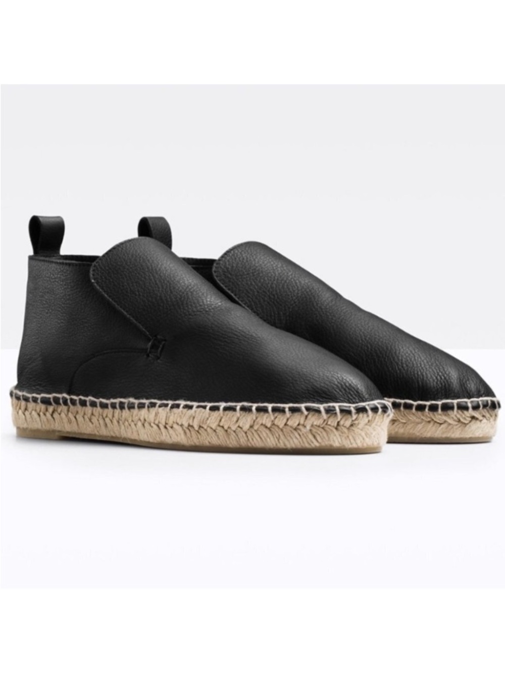 Vince Ronan Soft Leather Espadrille Flats Black Size 6 Women Shoes Spain Booties